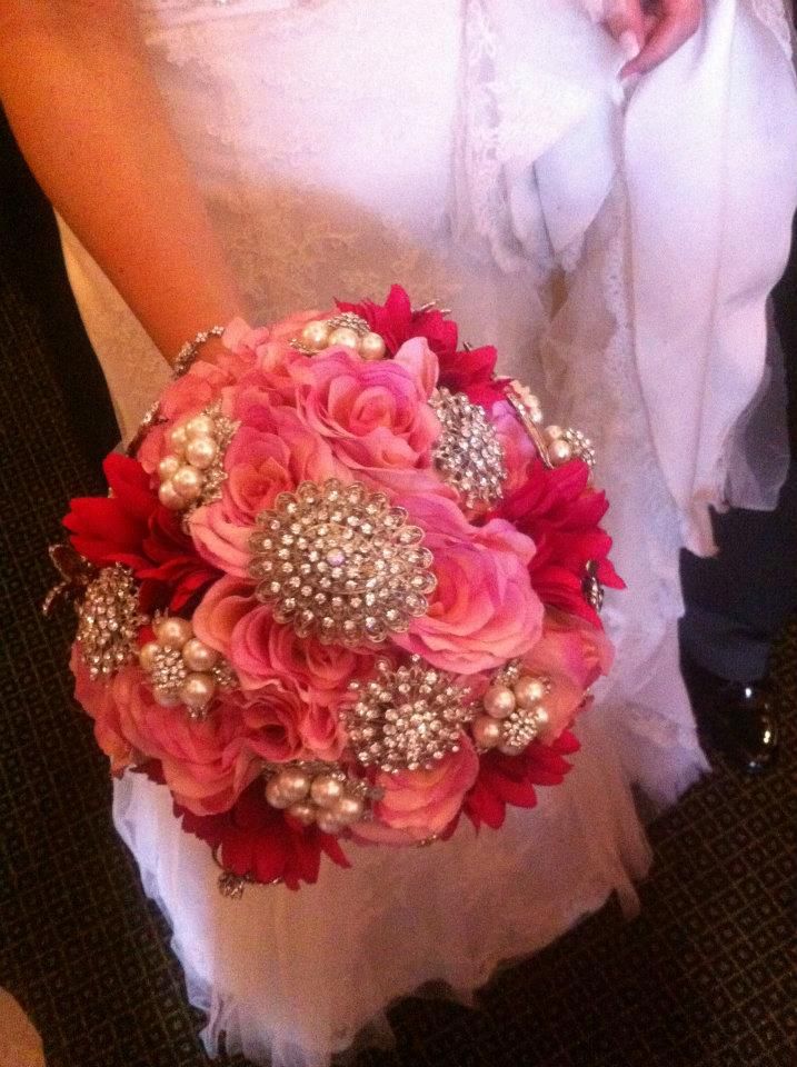 DIY silk/brooch bouquet