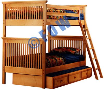 Mission Bunk Bed in Pecan