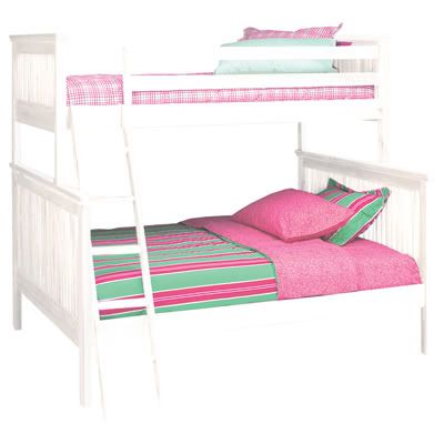 Full Bunk Beds  Desk on Twin Over Full Bunk Bed In White