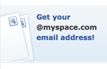 Email Welcome Screen MySpace Email Welcome