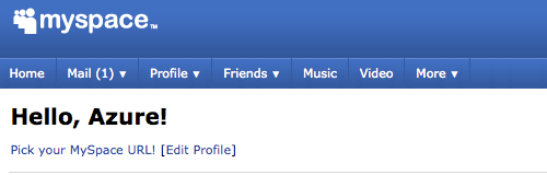 MySpace Profile Page MySpace Profile Page