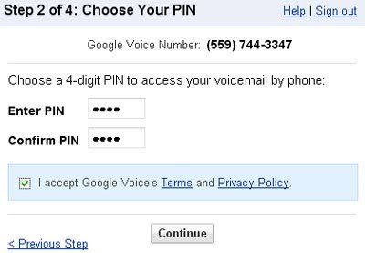 Choose A Google Voice PIN