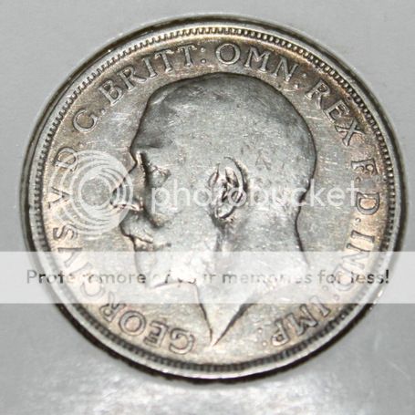 B0134# 1918 UK (Great Britain) Florin (2 Shilling) Georgivs V Silver 