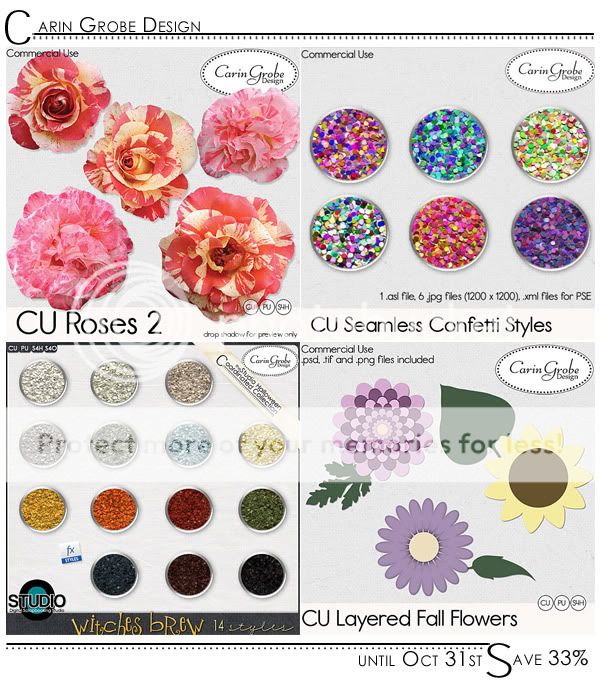 carin grobe design commercial use roses templates confetti glitter styles theStudio digital scrapbooking studio