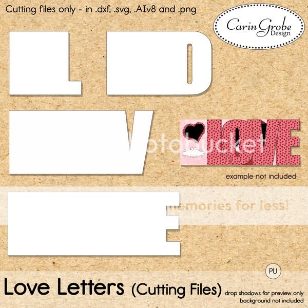 Carin Grobe Design Love Letters Cutting Files