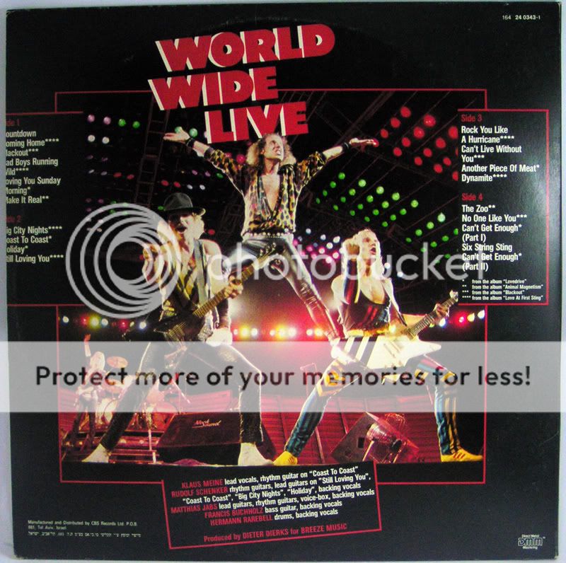 SCORPIONS   World Wide Live 2LP set gatefold Israeli  