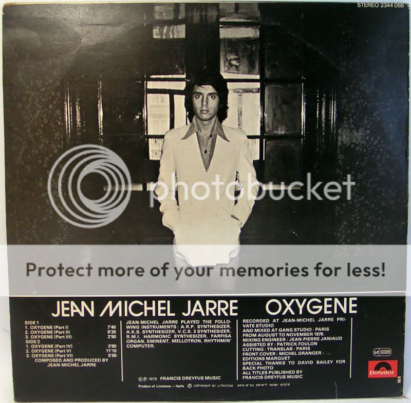 Jean Michel Jarre Oxygene LP Israeli Press Synth 1976